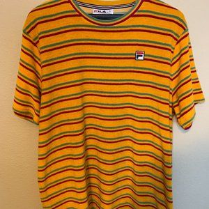 FILA Retro Terry Cloth Striped Oversized T-Shirt